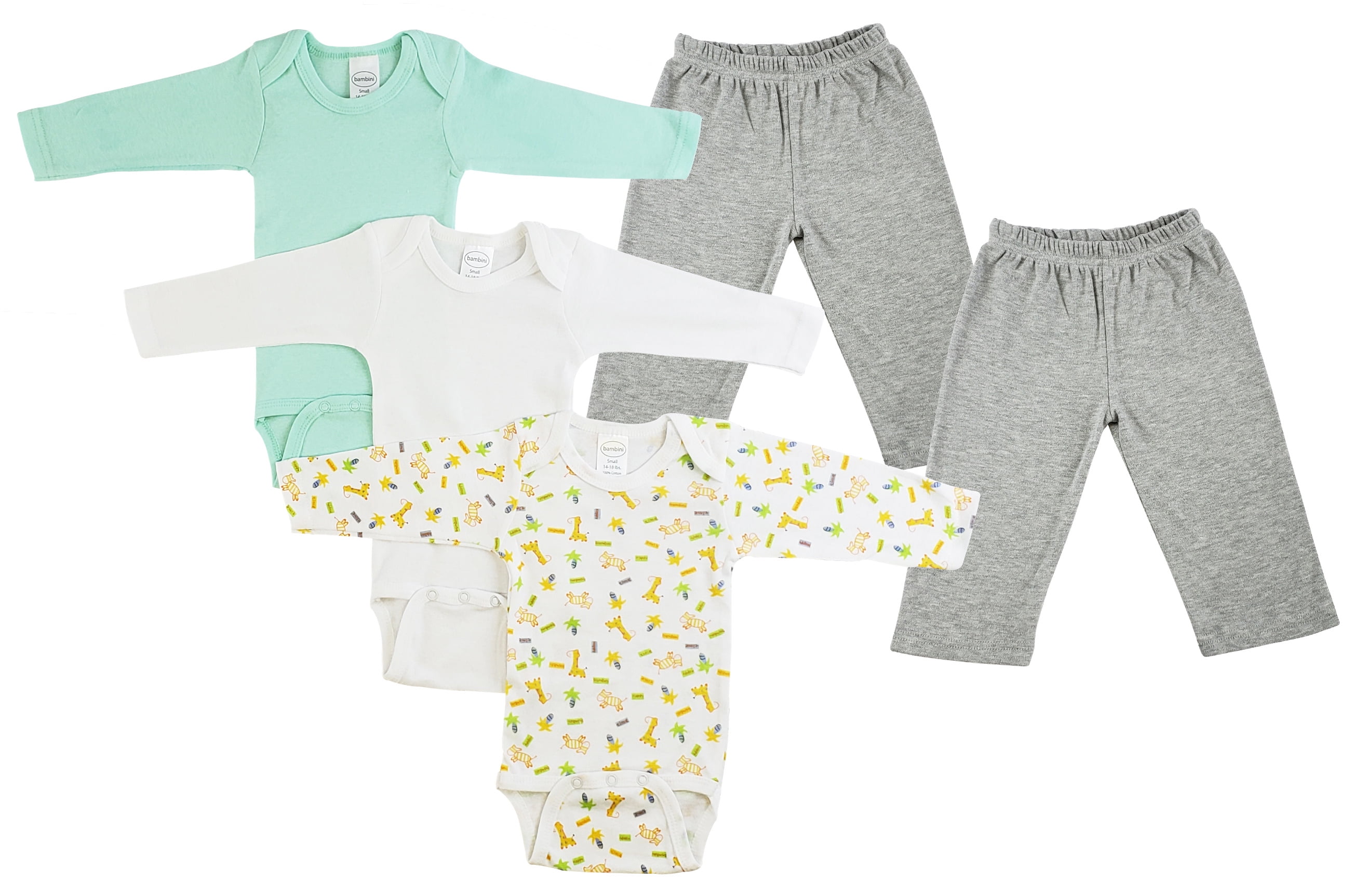 Bambini Infant Boys Long Sleeve Bodysuits and Track Sweatpants