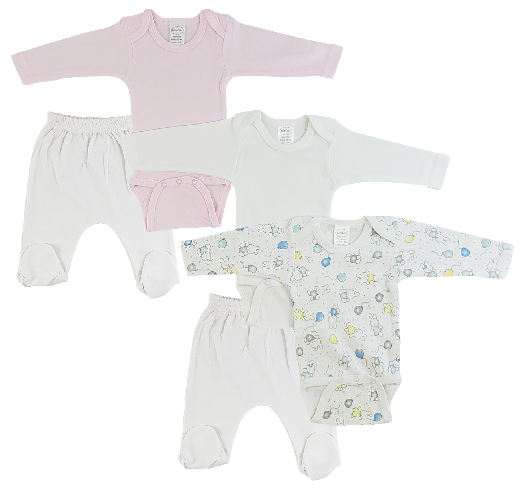 Bambini Infant Girls Long Sleeve Bodysuits and Closed Toe Pants