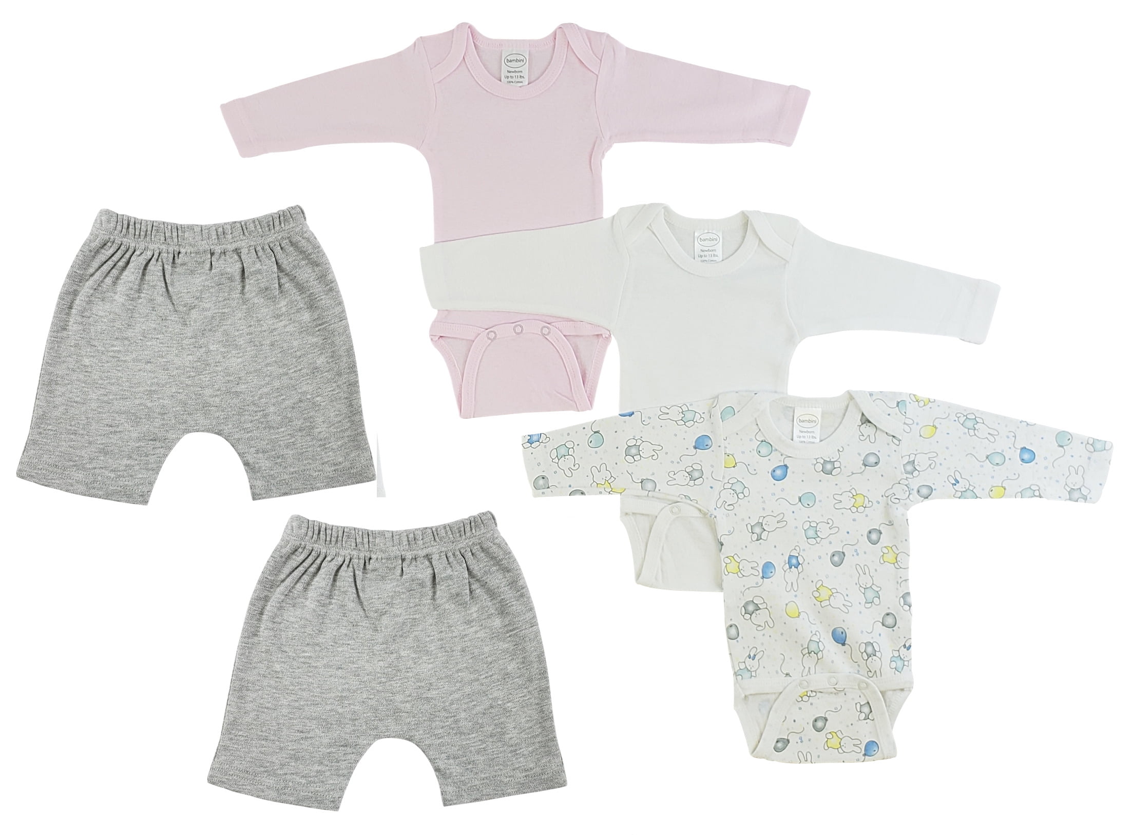 Bambini Infant Girls Long Sleeve Bodysuits and Shorts