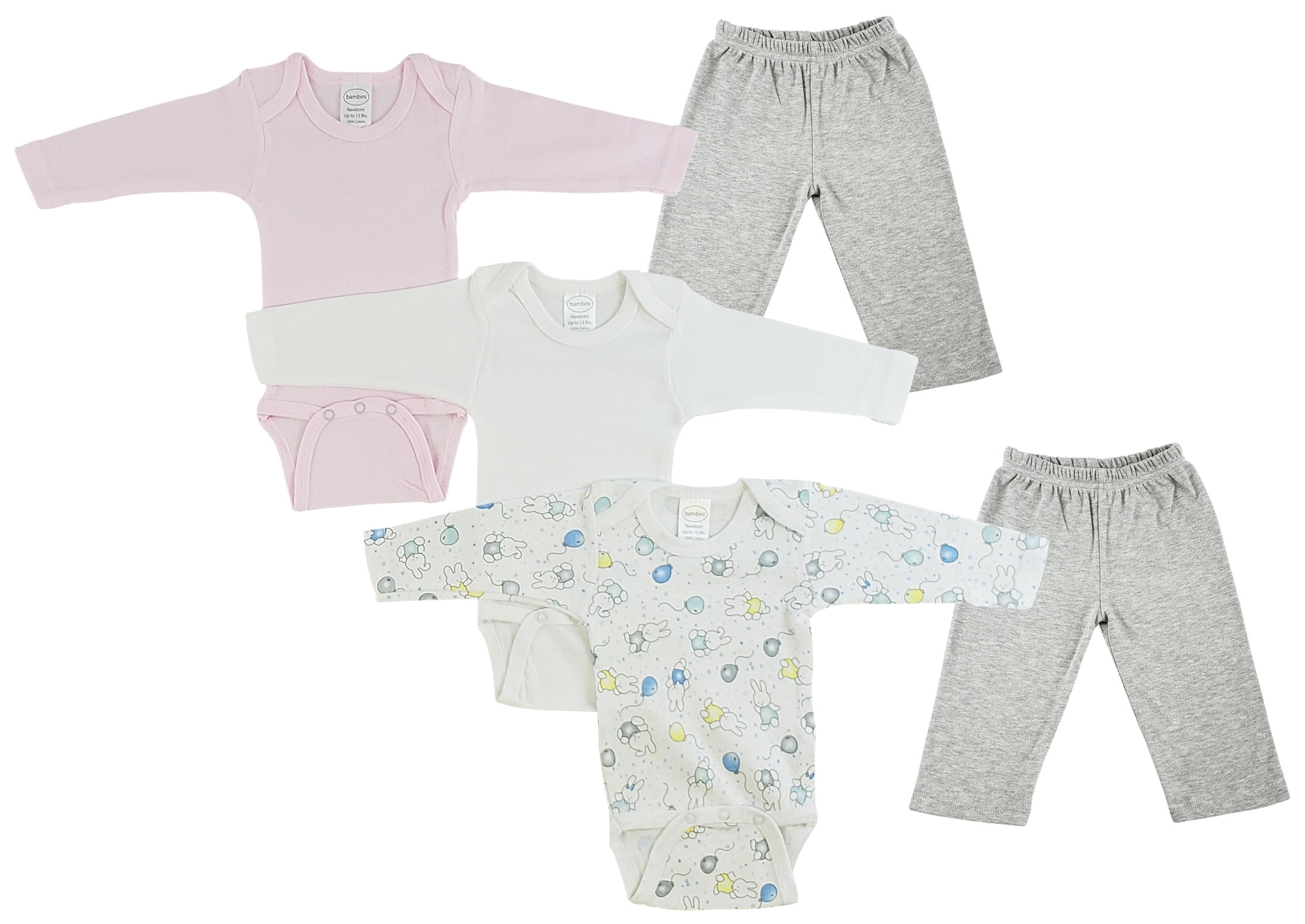Bambini Infant Girls Long Sleeve Bodysuits and Track Sweatpants