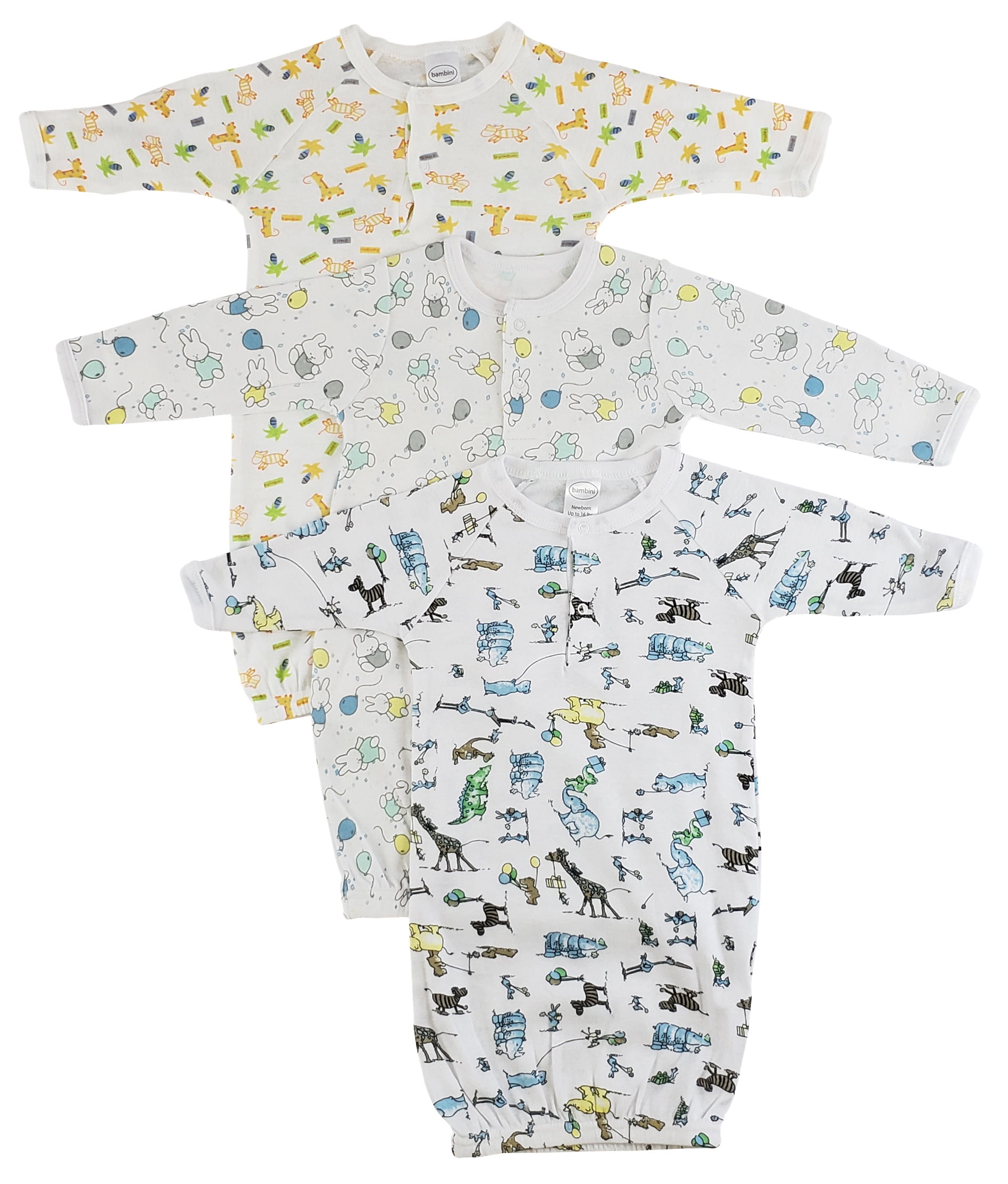 Bambini Infant Gowns - 3 Pack