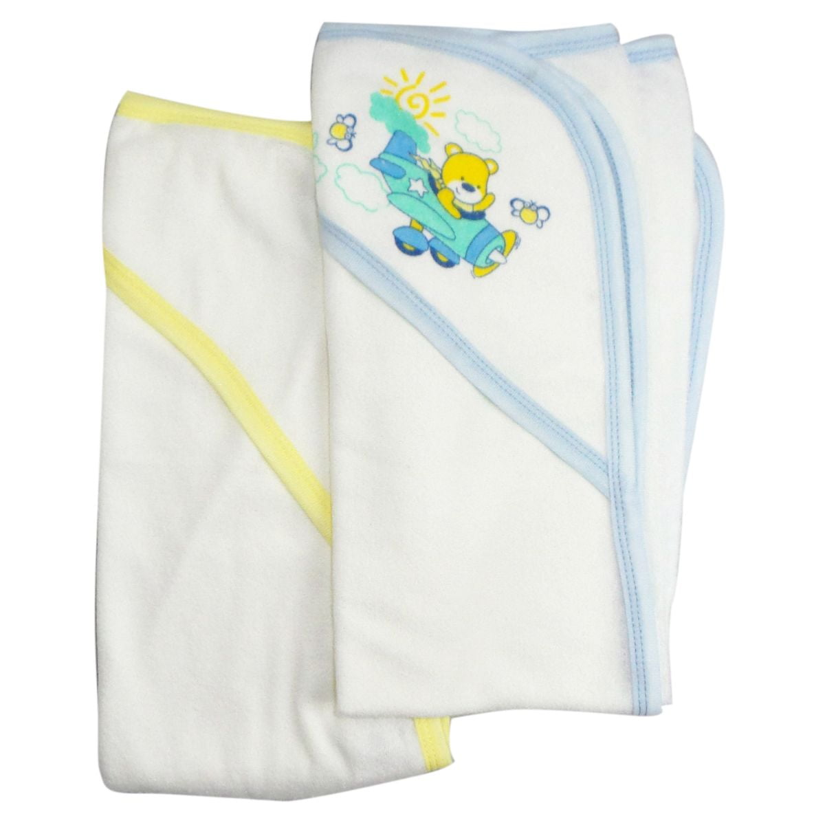 Bambini Infant Hooded Bath Towel, Bear & Yellow, 2 Pack