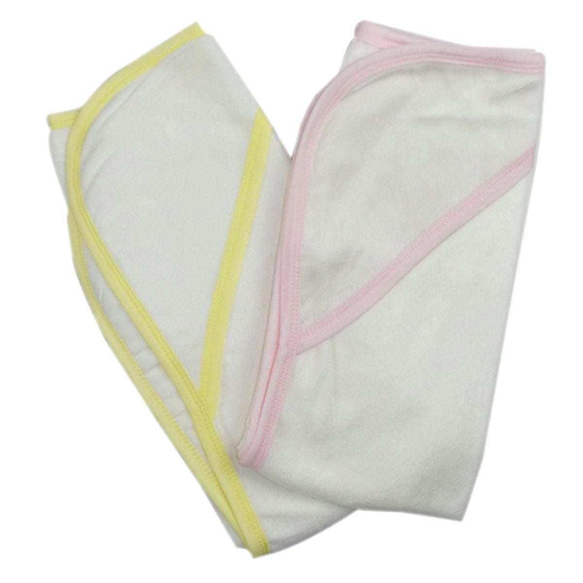 Bambini Pink and Yellow Hooded Cotton Bath Towel Set for Baby