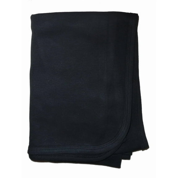 Bambini Black Interlock Receiving Blanket