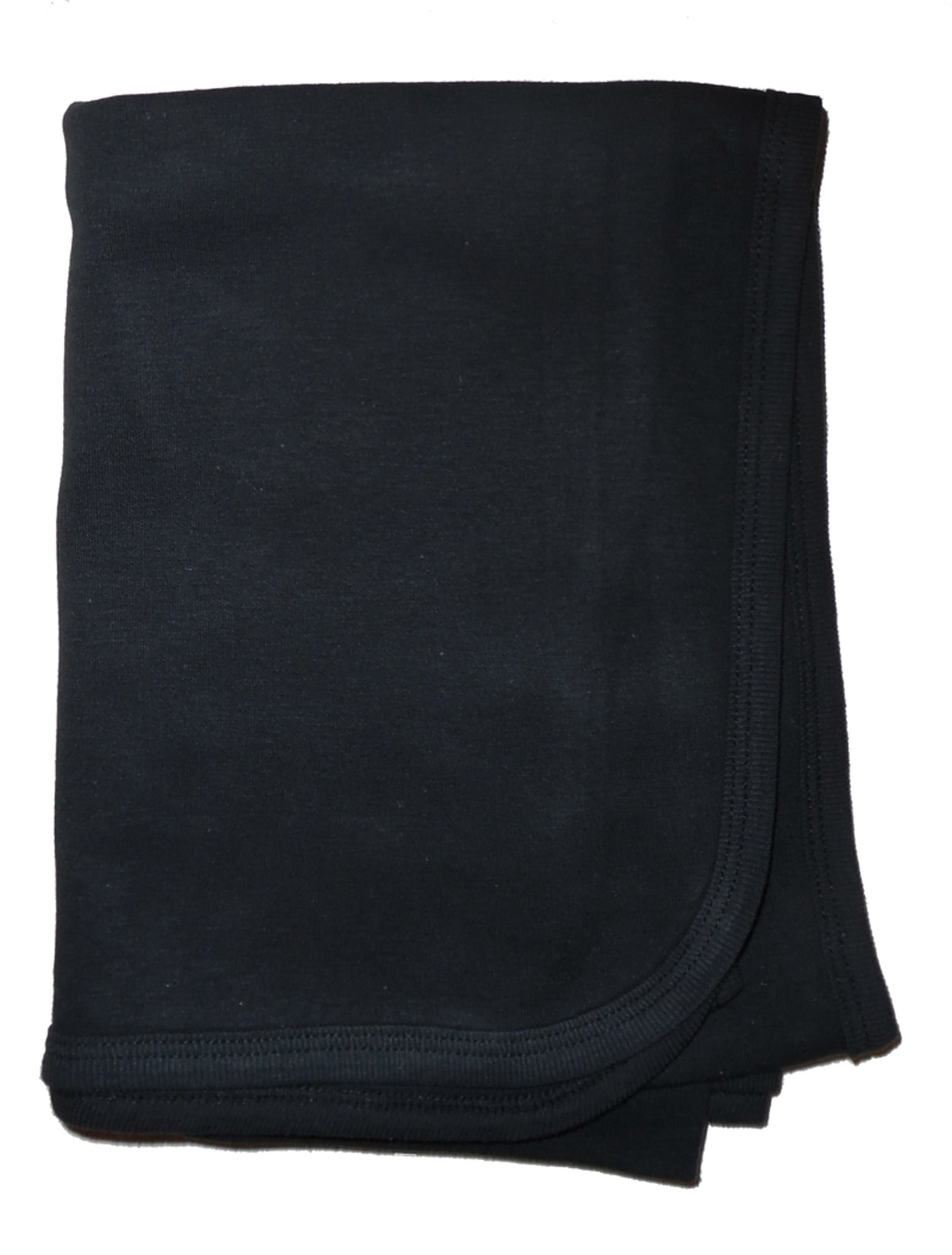9" Black Interlock Receiving Baby Blanket