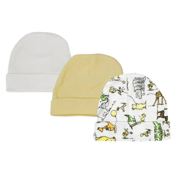 Bambini Layette Baby Boy, Baby Girl, Unisex Infant Caps (Pack of 3)