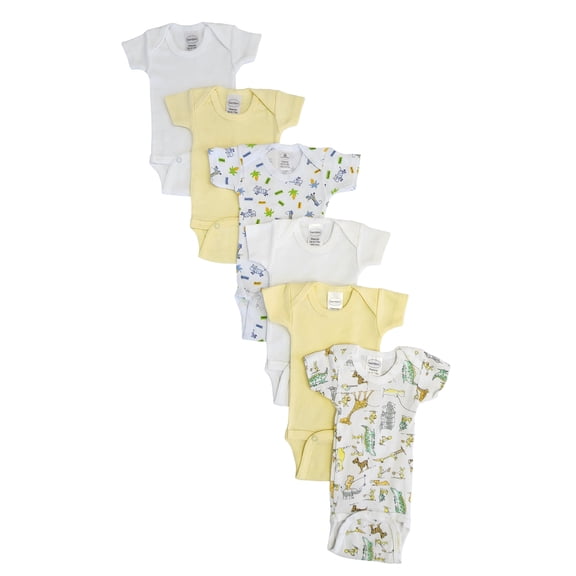 Baby Boy, Baby Girl, Unisex Short Sleeve Onezies Variety (Pack of 6)