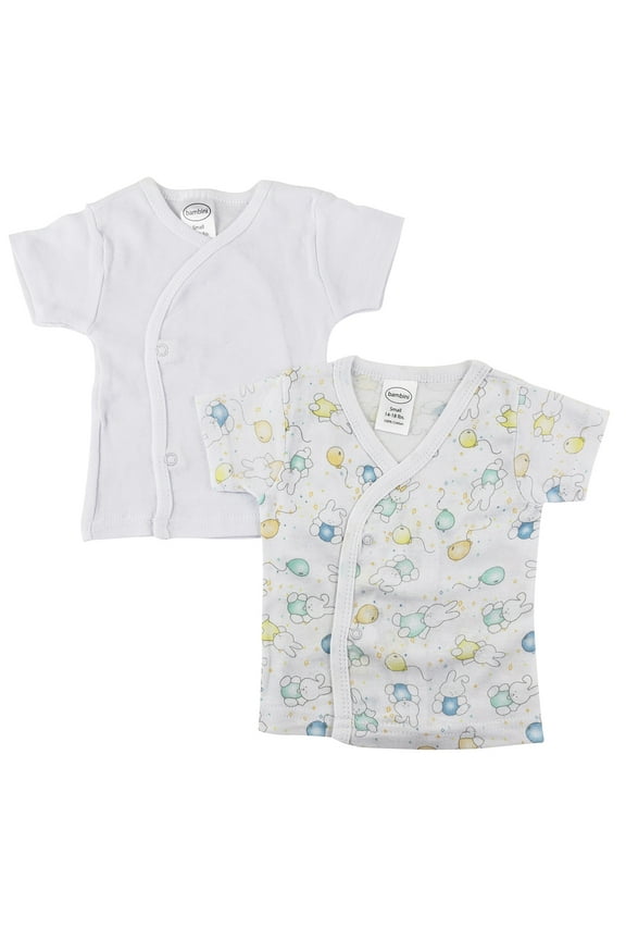 Layette Infant Side Snap Short Sleeve Shirt - 2 Pack