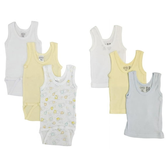 Bambini Layette Unisex Baby 6 Pc Onezies and Tank Tops