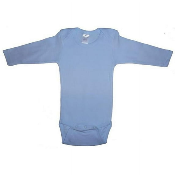 Bambini 100B M Pastel Blue Long Sleeve Onezie, Medium - Pack of 3