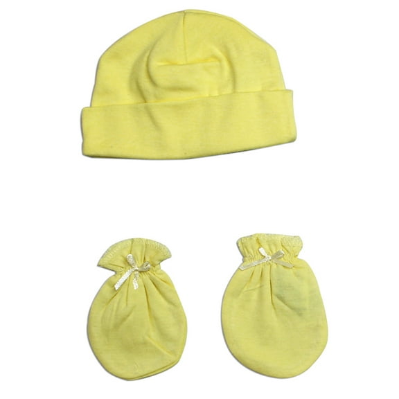 Bambini Neutral Baby Cap and Mittens 2 Piece Set