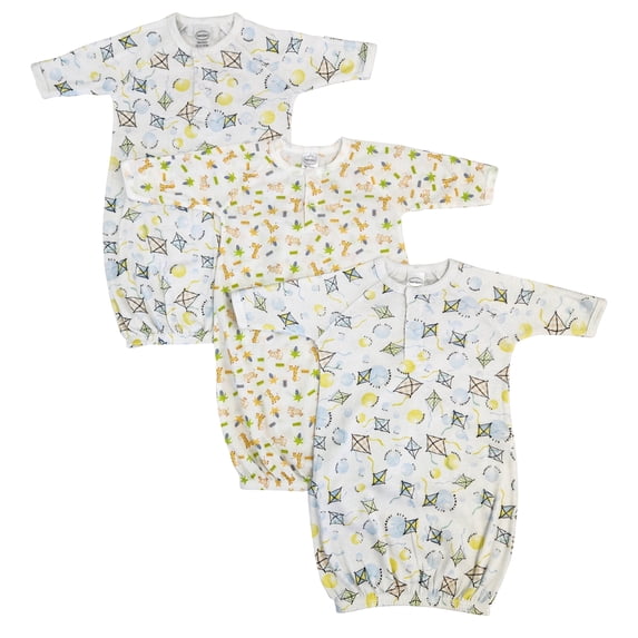 Bambini Layette Unisex Newborn Baby 3 Piece Gown Set