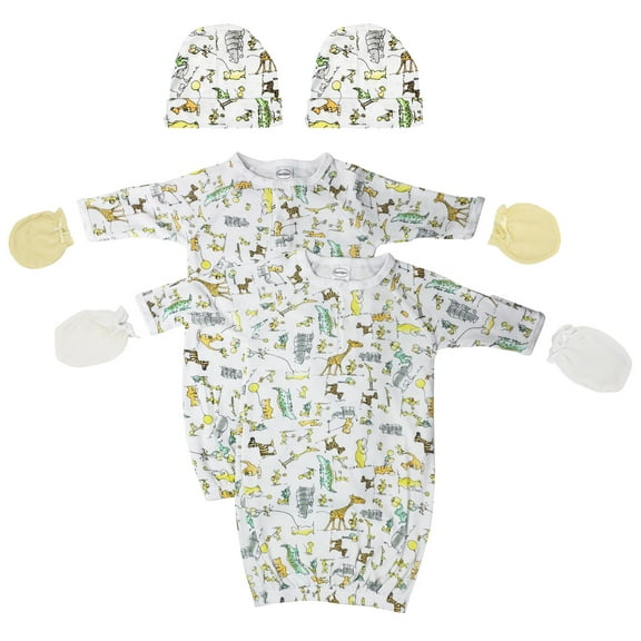Bambini Layette Unisex Newborn Baby 6 Piece Gown Set