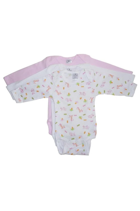 Long Sleeve Variety Printed Bodysuits, 3pk (Baby Girls)