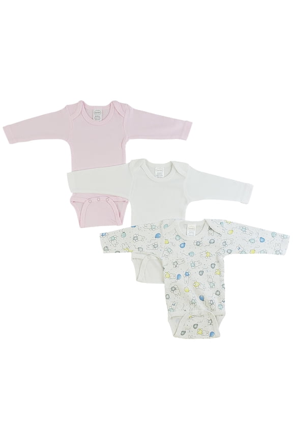 Long Sleeve Variety Printed Bodysuits, 3pk (Baby Girls)