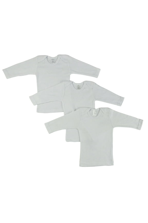 Long Sleeve White Lap T-Shirts, 3pk (Baby Boys or Baby Girls, Unisex)