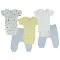 thumbnail image 1 of Bambini Mix N Match Short Sleeve Bodysuits & Joggers Outfit Sets, 5pc (Baby Boys or Baby Girls, Unisex), 1 of 3