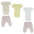 thumbnail image 1 of Bambini Mix N Match Short Sleeve Bodysuits & Joggers Outfit Sets, 5pc (Baby Boys or Baby Girls, Unisex), 1 of 2