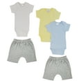 thumbnail image 1 of Bambini Mix N Match Short Sleeve Bodysuits & Shorts Outfit Sets, 5pc (Baby Boys or Baby Girls, Unisex), 1 of 1
