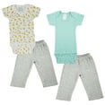 thumbnail image 1 of Bambini Mix N Match Short Sleeve Bodysuits & Track Sweatpants Outfit Sets, 4pc (Baby Boys or Baby Girls, Unisex), 1 of 1