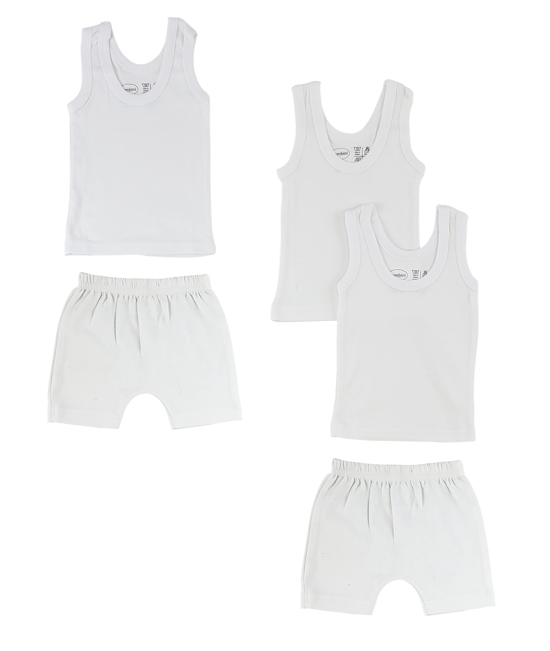 Bambini Mix N Match Tank Tops & Shorts, 5pc (Baby Boys or Baby Girls, Unisex)