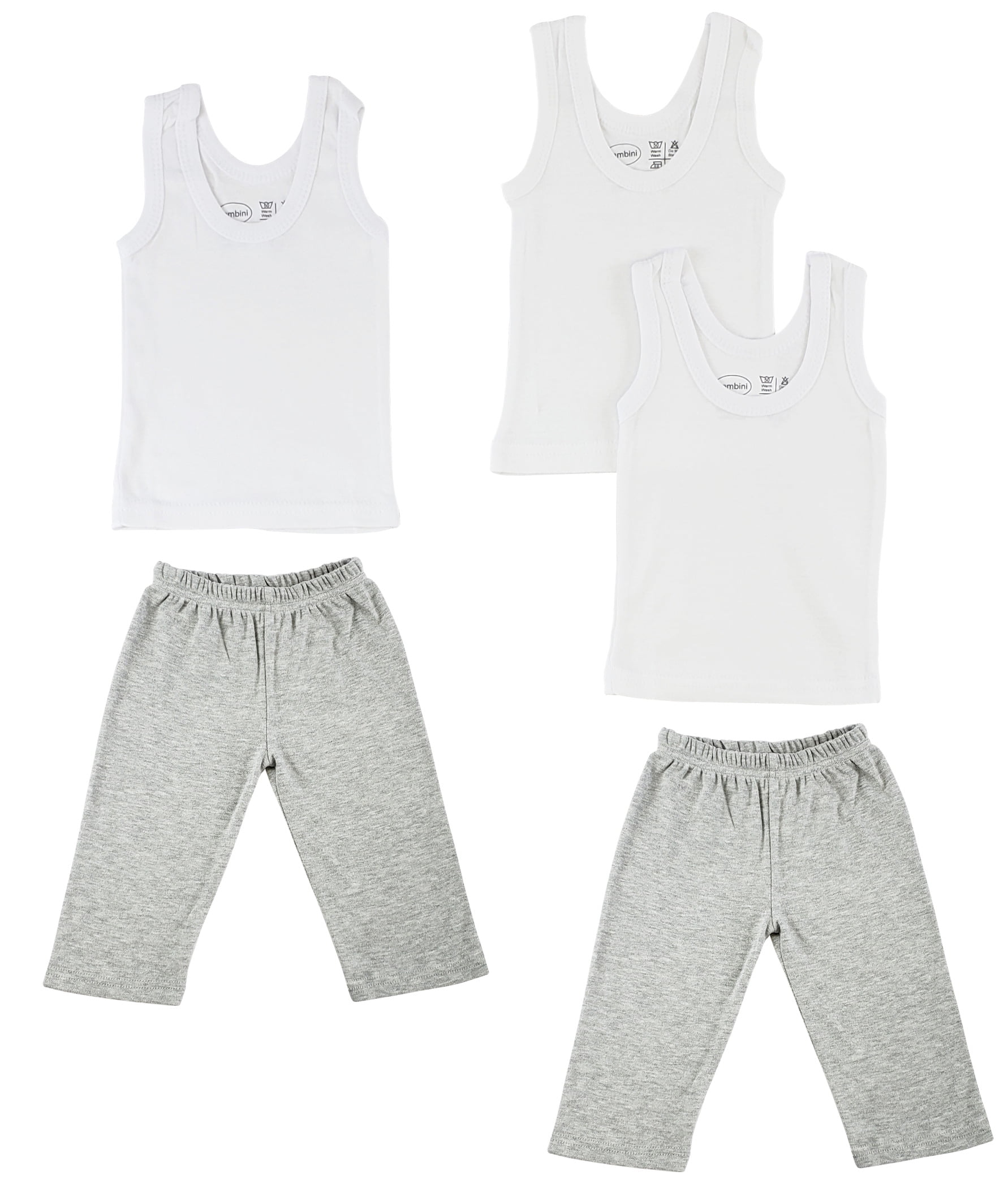Bambini Mix N Match Tank Tops & Track Sweatpants, 5pc (Baby Boys or Baby Girls, Unisex)