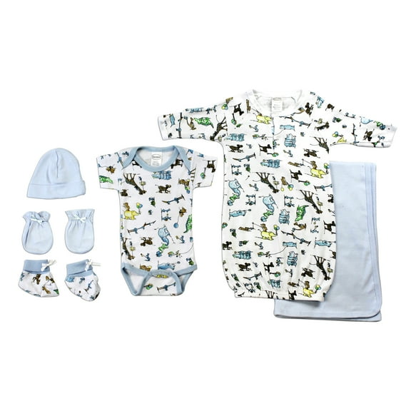 Bambini Newborn Baby Boys 6 Pc Layette Baby Shower Gift Set