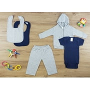 Bambini Newborn Baby Clothes Bodysuits, Pant, Bibs, Outfit Baby Shower Layette Gift Set, 5-Piece