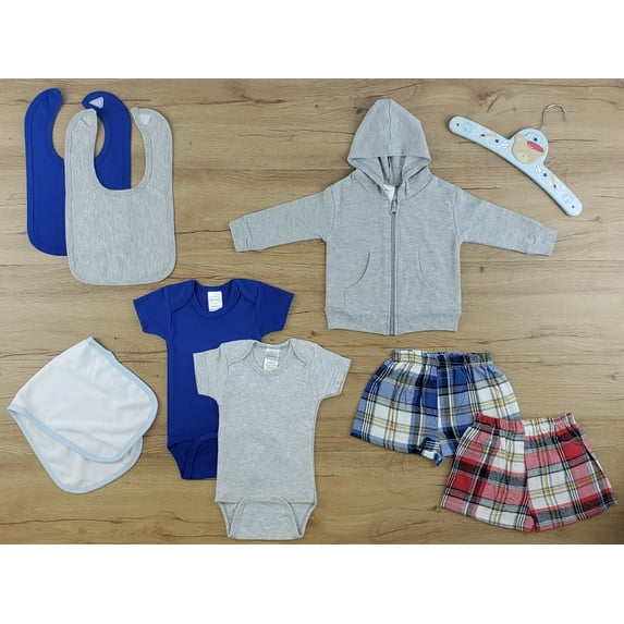 Bambini Newborn Kids Layette Baby Clothes Set, Short Sleeve Onesies Bodysuits Baby Boxer, 8 Piece