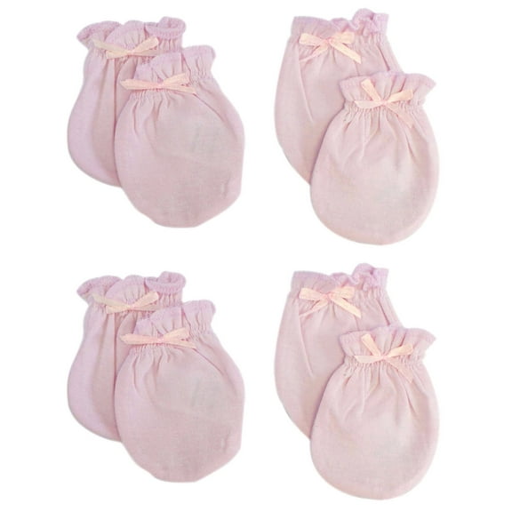 Bambini Newborn Pink Mittens, 4pk (Baby Girls)