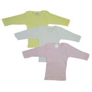 Bambini Pastel Long Sleeve Lap T-Shirts, 3pk Baby Girls