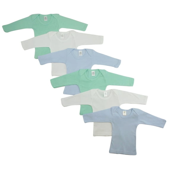 Bambini Pastel Long Sleeve Lap T-Shirts, 6pk (Baby Boys or Baby Girls, Unisex)