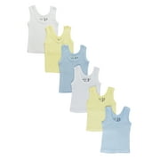 Bambini 0356 NB Boys Rib Knit Assorted Pastel Sleeveless Tank Top Shirt, New Born - Pack of 6