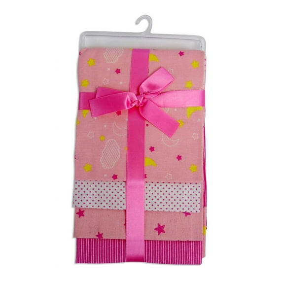 Bambini Pink Four Pack Receiving Blanket