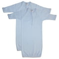 thumbnail image 1 of Bambini Preemie Solid Blue Gowns, 2pk (Baby Boys), 1 of 2