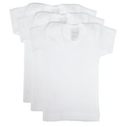 Bambini Preemie White Short Sleeve Lap T-Shirts, 3pk (Baby Boys or Baby Girls, Unisex)
