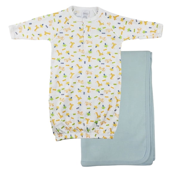 Bambini Print Infant Gown and Recieving Blanket