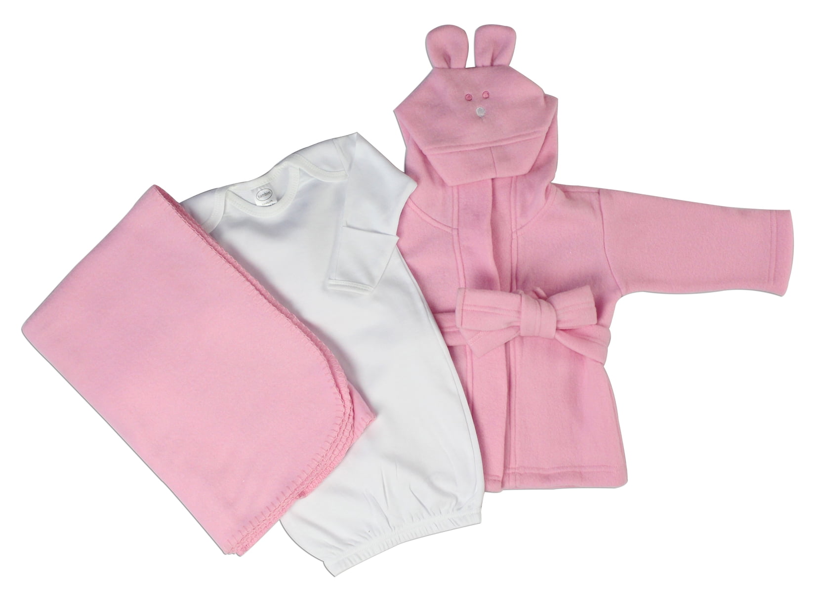 Baby Robe Set Bambini Robe, Gown & Fleece Blanket Baby Shower Layette Gift Set, 3pc ...