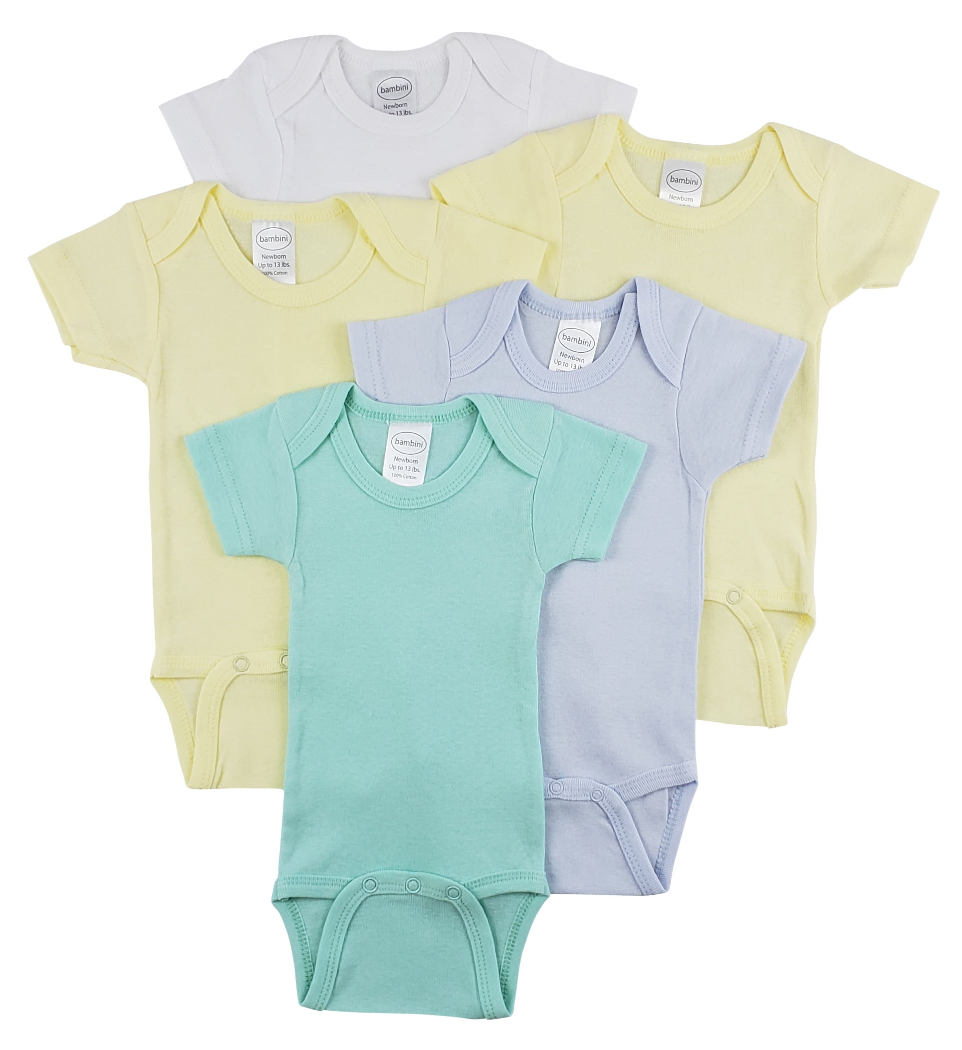 5-Piece Newborn Vibrant Comfortable Short Sleeve One Piece