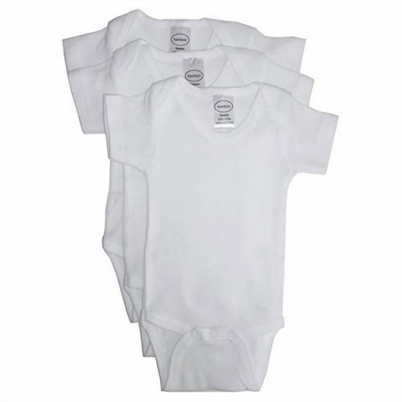 Bambini Short Sleeve White Onesie Bodysuits, 3pk (Baby Boys Or Baby Girls, Unisex)