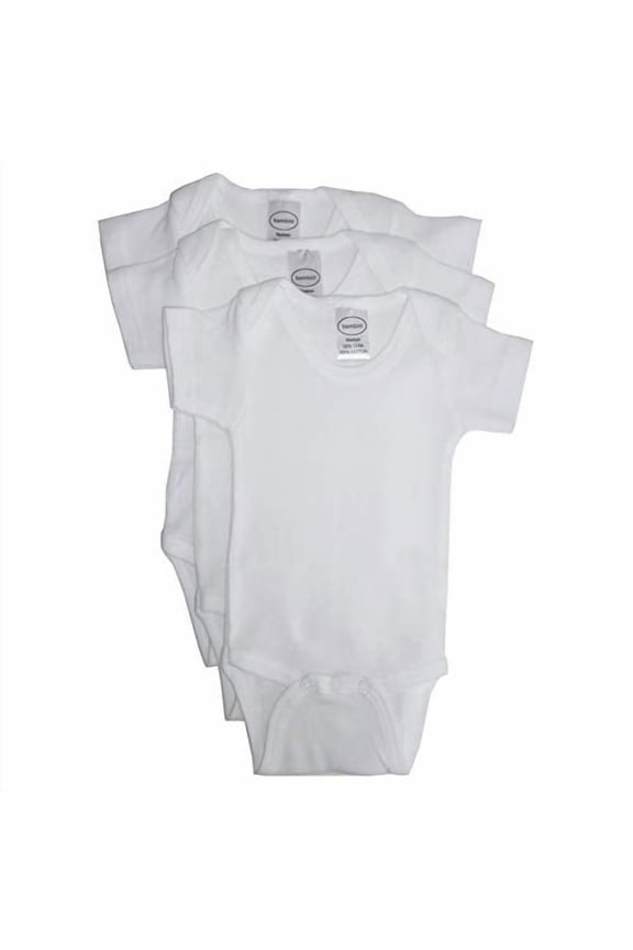 Short Sleeve White Onesie Bodysuits, 3pk (Baby Boys Or Baby Girls, Unisex)