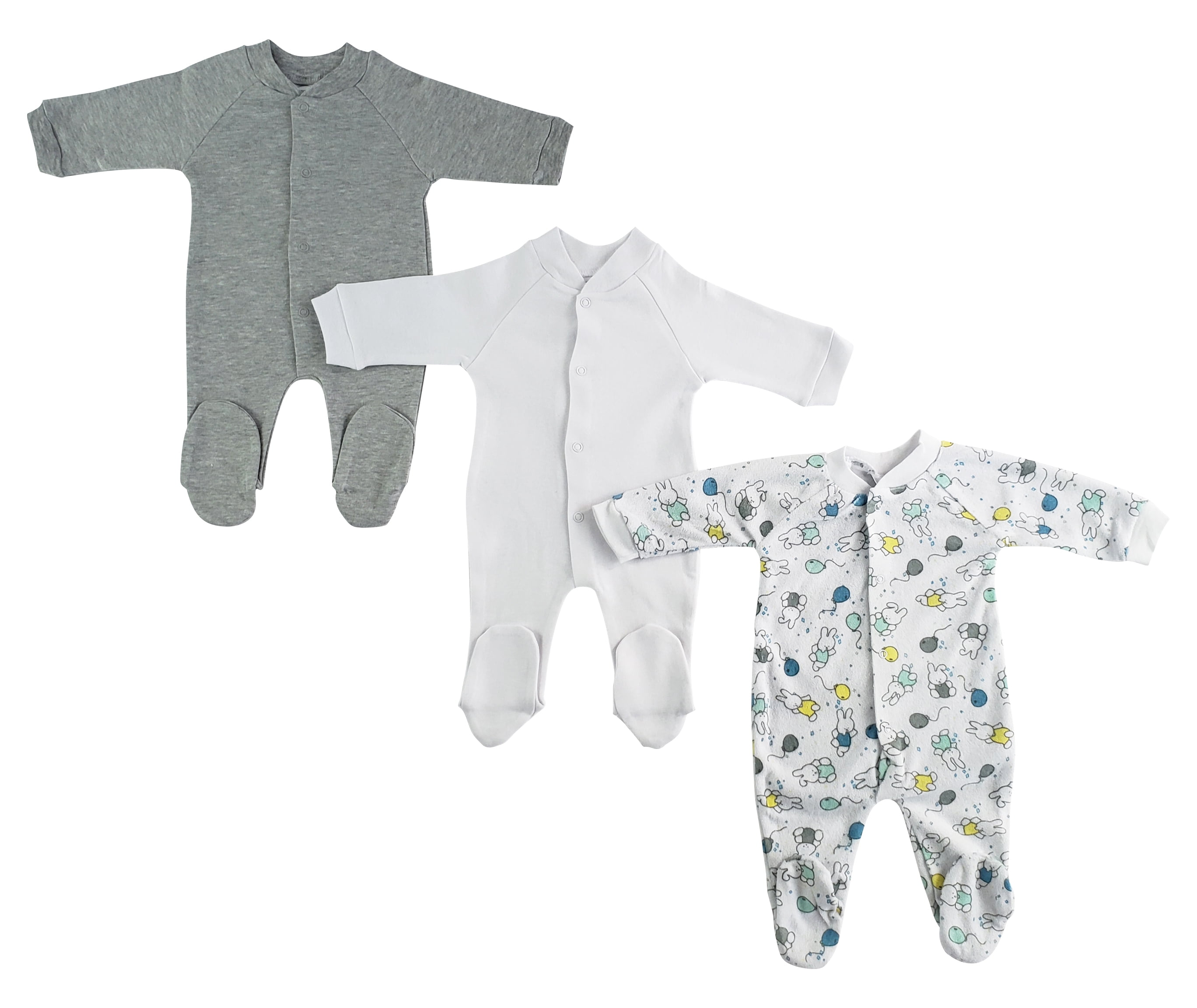 Bambini Sleep N Play One Piece Romper Coverall (Pack of 3)
