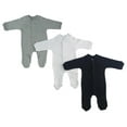 thumbnail image 1 of Bambini Sleep and Play Super Soft Bodysuit Closed Toe Long John Baby One-Piece, 3-Pack, 1 of 2