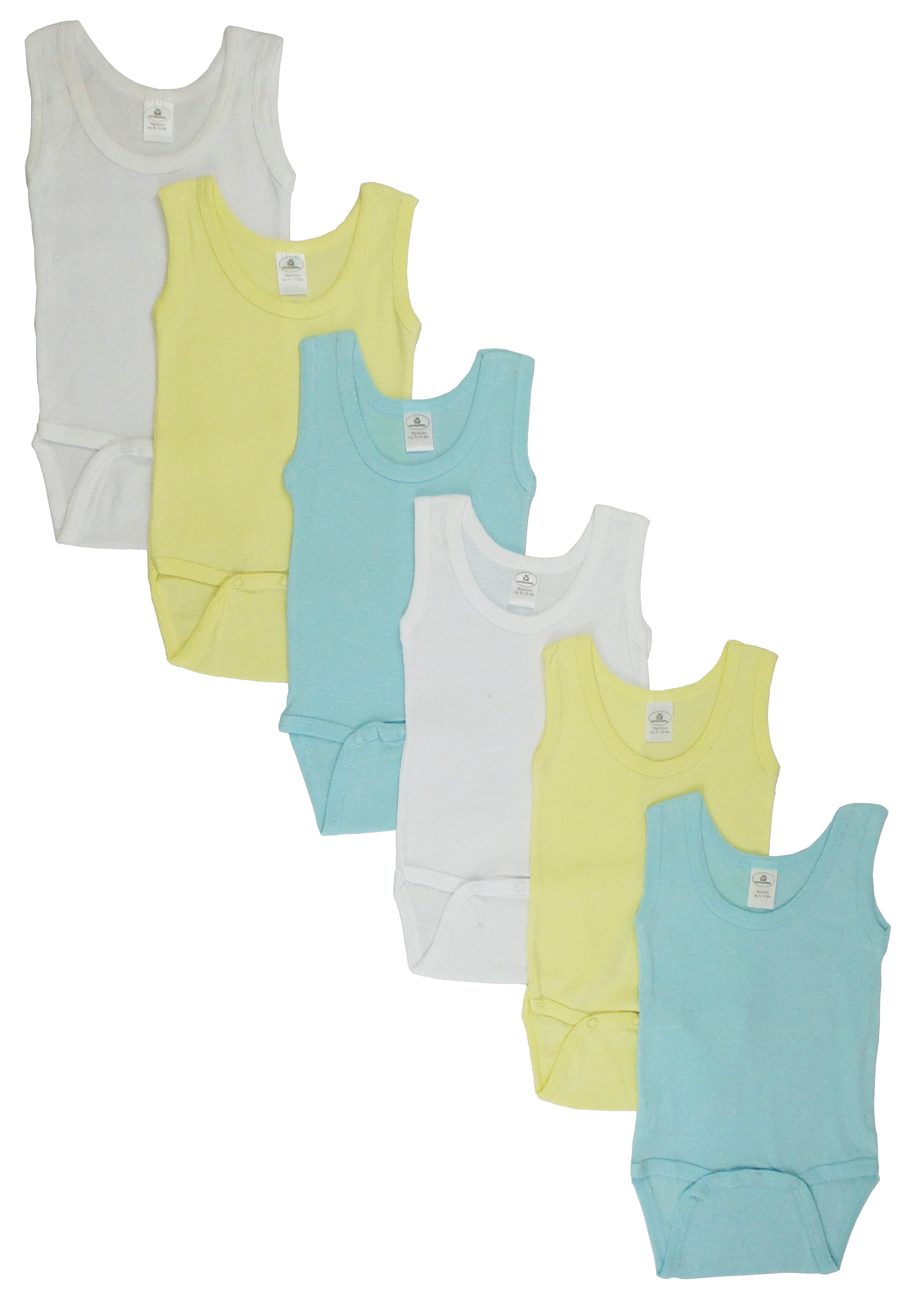 Bambini Tank Top Onesies Bodysuits 6pk Baby Boys