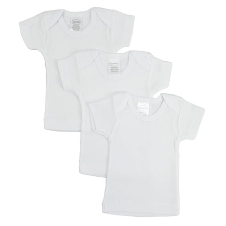 Bambini White Short Sleeve Lap T-Shirts, 3pk (Baby Boys or Baby Girls, Unisex)