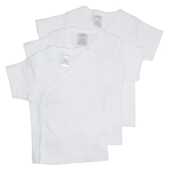 Bambini White Side Snap Short Sleeve T-Shirt, 3pk (Baby Boys Or Baby Girls, Unisex)