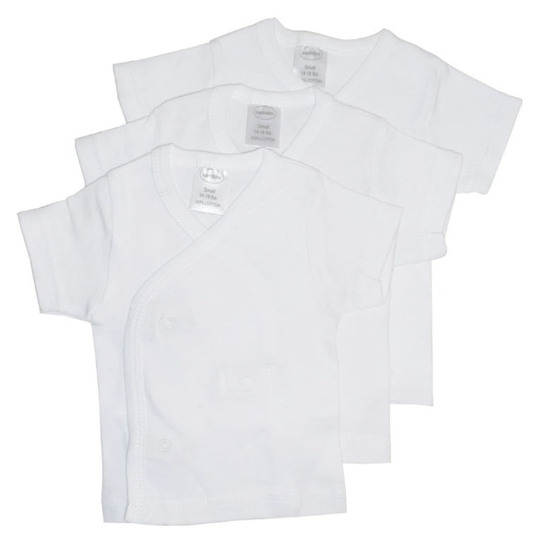 (Baby Sleeve Bambini Snap 3pk Unisex) T-Shirt, Boys Side Girls, Baby White Short Or