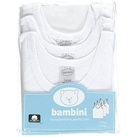 Bambini White Tank Tops, 3pk (Baby Boys or Baby Girls, Unisex)