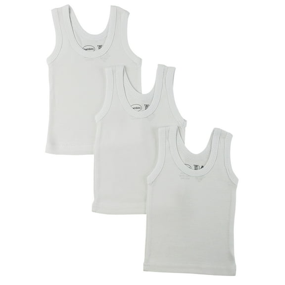 Bambini White Tank Tops, 3pk (Baby Boys or Baby Girls, Unisex)