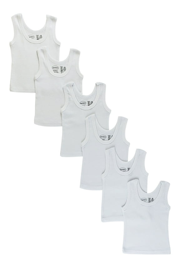 White Tank Tops, 6pk (Baby Boys or Baby Girls, Unisex)